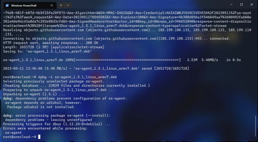 dpkg: error